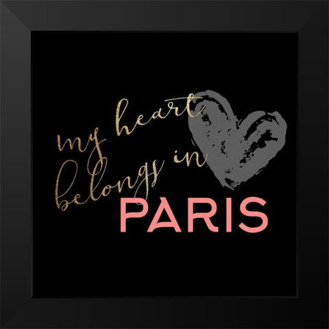 Paris Heart 3 Black Modern Wood Framed Art Print by Allen, Kimberly