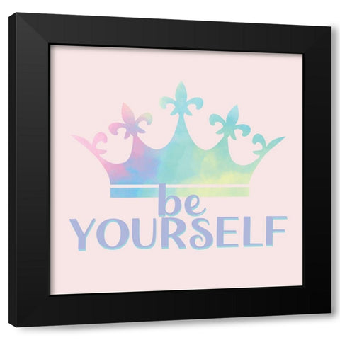 Be Yourself Black Modern Wood Framed Art Print by Allen, Kimberly