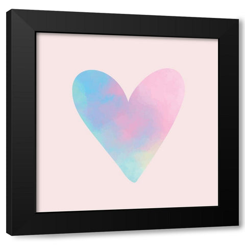 Heart Watercolor Black Modern Wood Framed Art Print by Allen, Kimberly