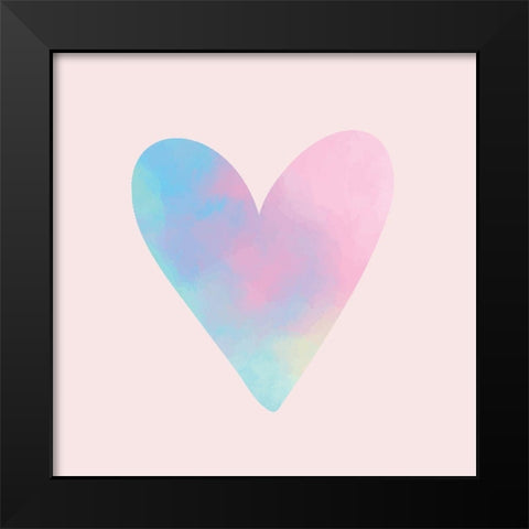 Heart Watercolor Black Modern Wood Framed Art Print by Allen, Kimberly