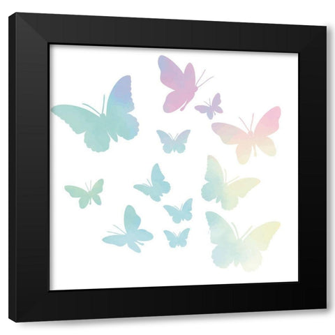 Butterflies Black Modern Wood Framed Art Print with Double Matting by Allen, Kimberly