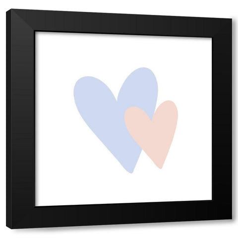 Hearts Black Modern Wood Framed Art Print by Allen, Kimberly