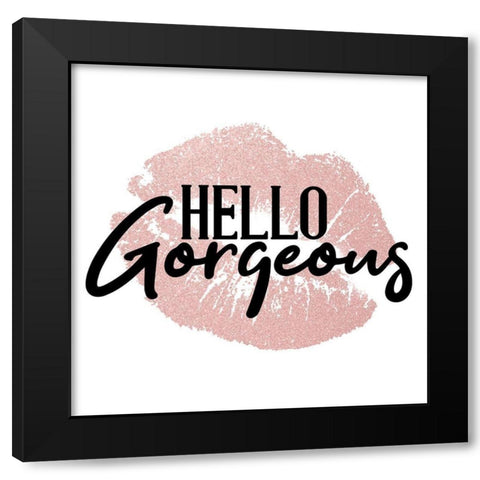 Hello Black Modern Wood Framed Art Print with Double Matting by Allen, Kimberly