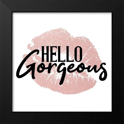 Hello Black Modern Wood Framed Art Print by Allen, Kimberly