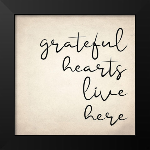 Greateful Hearts Black Modern Wood Framed Art Print by Allen, Kimberly