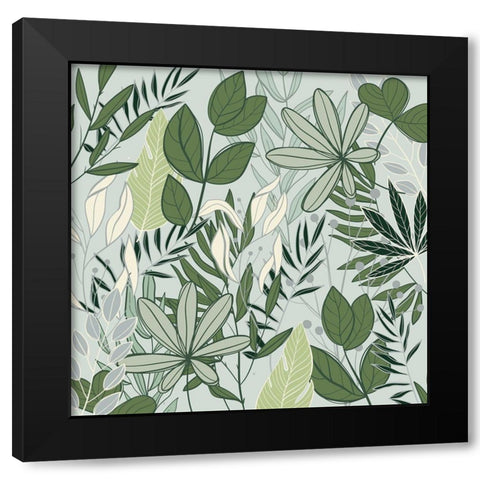 Leaf Love 1 Black Modern Wood Framed Art Print with Double Matting by Allen, Kimberly