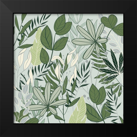 Leaf Love 1 Black Modern Wood Framed Art Print by Allen, Kimberly