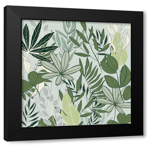 Leaf Love 2 Black Modern Wood Framed Art Print by Allen, Kimberly
