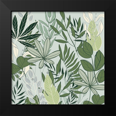 Leaf Love 2 Black Modern Wood Framed Art Print by Allen, Kimberly