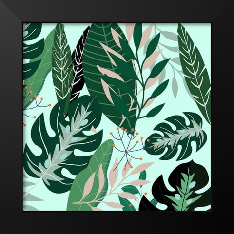 Mint Leaves 1 Black Modern Wood Framed Art Print by Allen, Kimberly