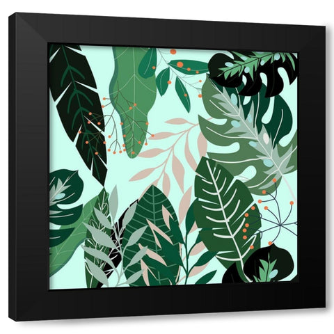 Mint Leaves 2 Black Modern Wood Framed Art Print by Allen, Kimberly