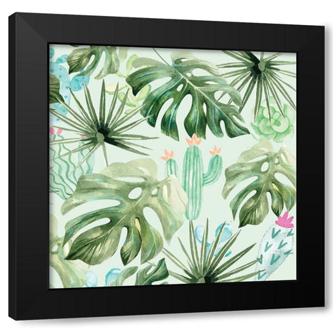 Palms And Succulents 2 Black Modern Wood Framed Art Print with Double Matting by Allen, Kimberly