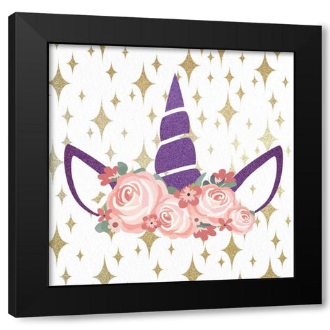 Magical Unicorn Black Modern Wood Framed Art Print by Allen, Kimberly