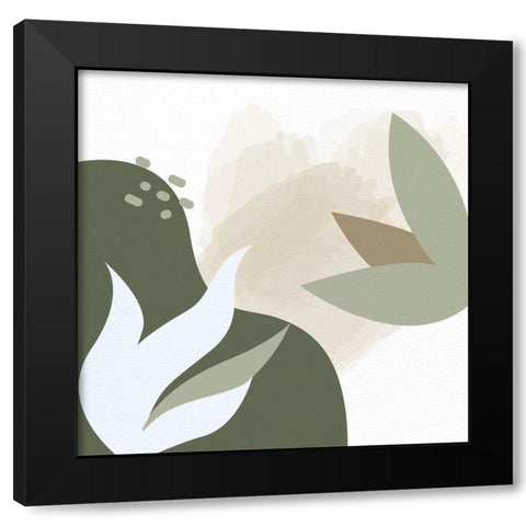 Organic Greens 1 Black Modern Wood Framed Art Print with Double Matting by Allen, Kimberly