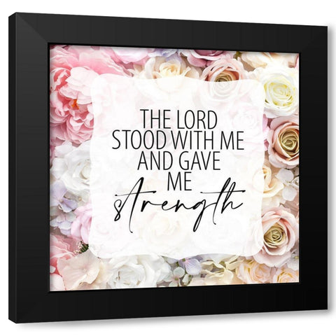 Faith Hope Floral 3 Black Modern Wood Framed Art Print by Allen, Kimberly