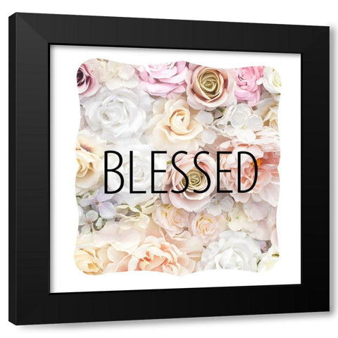 Faith Hope Floral 4 Black Modern Wood Framed Art Print with Double Matting by Allen, Kimberly