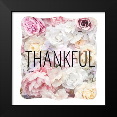 Faith Hope Floral 5 Black Modern Wood Framed Art Print by Allen, Kimberly