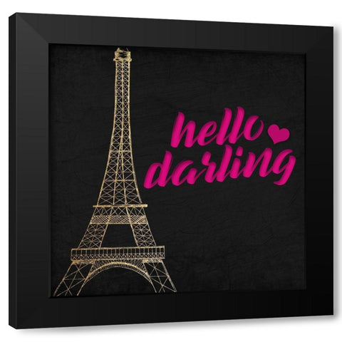 Paris Rose 2 Black Modern Wood Framed Art Print with Double Matting by Allen, Kimberly