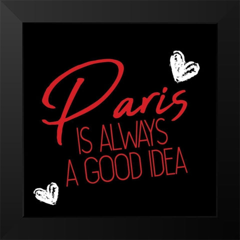 Paris Idea Love 2 Black Modern Wood Framed Art Print by Allen, Kimberly