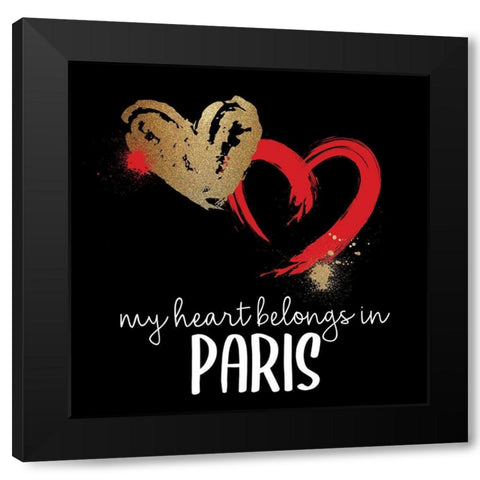 I Love Paris 2 Black Modern Wood Framed Art Print with Double Matting by Allen, Kimberly