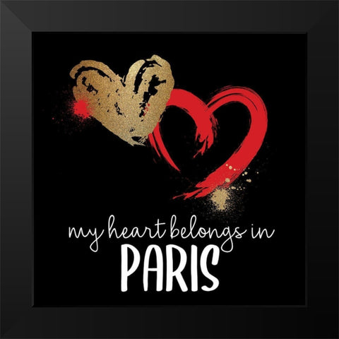 I Love Paris 2 Black Modern Wood Framed Art Print by Allen, Kimberly