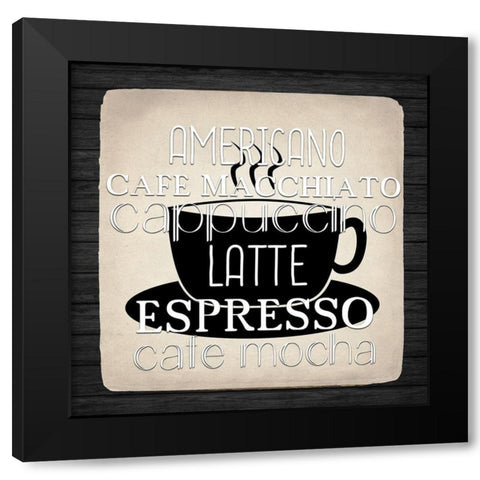 Coffee Gets Me 2 Black Modern Wood Framed Art Print by Allen, Kimberly