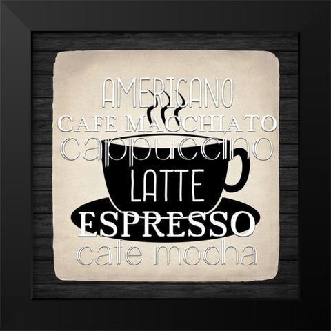 Coffee Gets Me 2 Black Modern Wood Framed Art Print by Allen, Kimberly