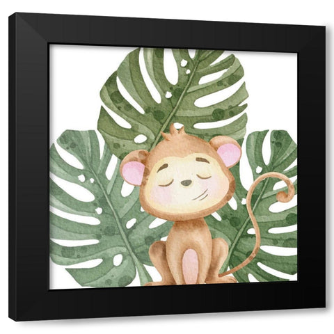 Goodnight Jungle 1 Black Modern Wood Framed Art Print with Double Matting by Allen, Kimberly