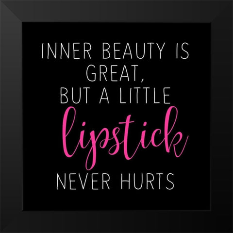 Lipstick 2 Black Modern Wood Framed Art Print by Allen, Kimberly