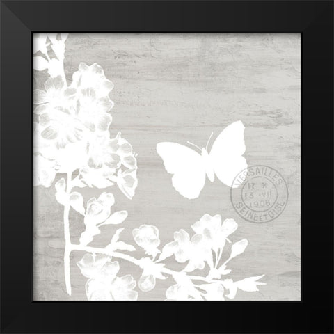 Butterfly Cottage 1 Black Modern Wood Framed Art Print by Allen, Kimberly