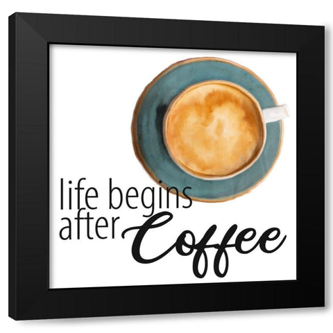 Coffee First 2 Black Modern Wood Framed Art Print by Allen, Kimberly