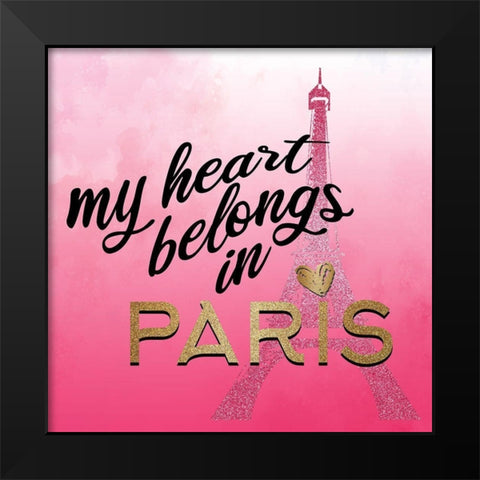 In Paris Hearts 1 Black Modern Wood Framed Art Print by Allen, Kimberly