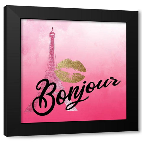In Paris Hearts 3 Black Modern Wood Framed Art Print by Allen, Kimberly