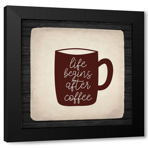 First Coffee 1 Black Modern Wood Framed Art Print by Allen, Kimberly