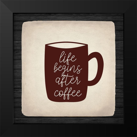 First Coffee 1 Black Modern Wood Framed Art Print by Allen, Kimberly