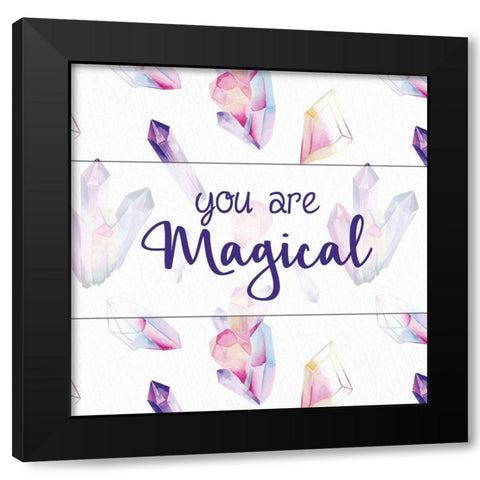 Unicorn Gems 2 Black Modern Wood Framed Art Print with Double Matting by Allen, Kimberly