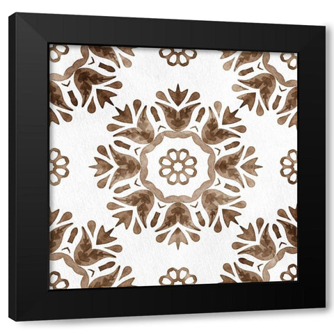 Warm Tile 1 Black Modern Wood Framed Art Print with Double Matting by Allen, Kimberly