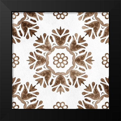 Warm Tile 1 Black Modern Wood Framed Art Print by Allen, Kimberly