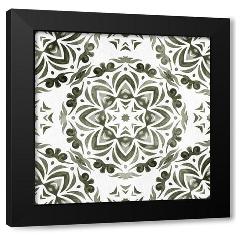 Warm Tile 2 Black Modern Wood Framed Art Print with Double Matting by Allen, Kimberly