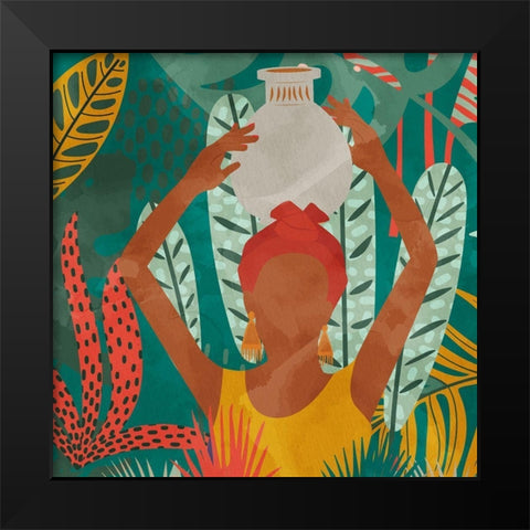 Palm Walk 2 Black Modern Wood Framed Art Print by Allen, Kimberly