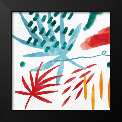 Abstract Leaves 1 Black Modern Wood Framed Art Print by Allen, Kimberly