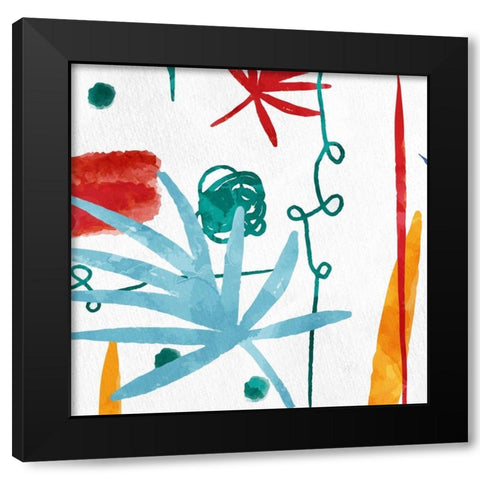 Abstract Leaves 2 Black Modern Wood Framed Art Print by Allen, Kimberly