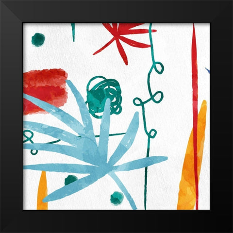 Abstract Leaves 2 Black Modern Wood Framed Art Print by Allen, Kimberly