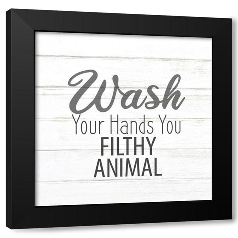 Wash Your Hands 2 Black Modern Wood Framed Art Print with Double Matting by Allen, Kimberly