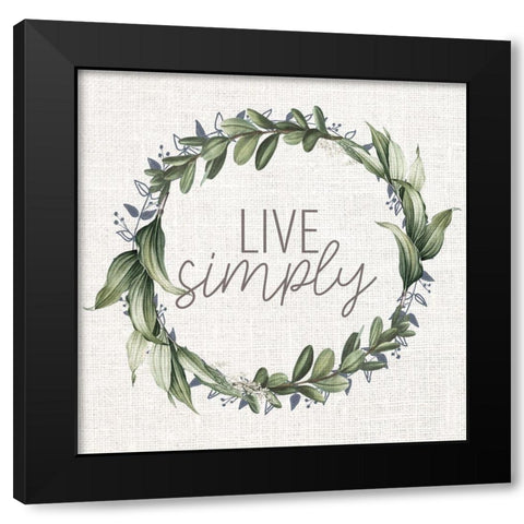 Live Simply Bloom 1 Black Modern Wood Framed Art Print with Double Matting by Allen, Kimberly