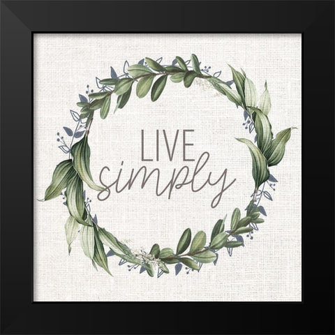 Live Simply Bloom 1 Black Modern Wood Framed Art Print by Allen, Kimberly