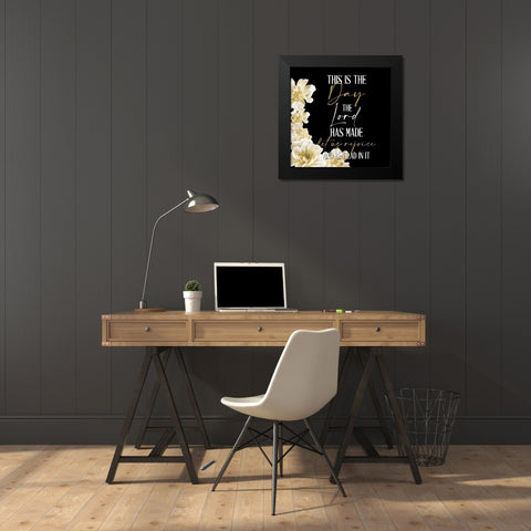 He Will Take Care 1 Square Black Modern Wood Framed Art Print by Allen, Kimberly