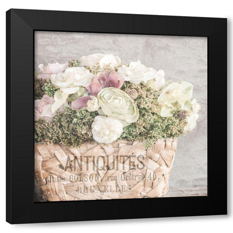 Flower Basket Black Modern Wood Framed Art Print by Allen, Kimberly