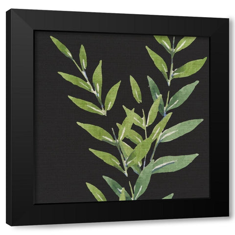 Black Greens 1 Black Modern Wood Framed Art Print with Double Matting by Allen, Kimberly