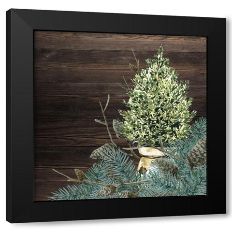 Winter Owl Blues 4 Black Modern Wood Framed Art Print with Double Matting by Allen, Kimberly